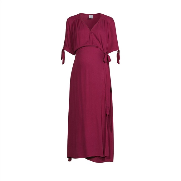 Maternity Print Wrap Dress - Picture 5 of 6